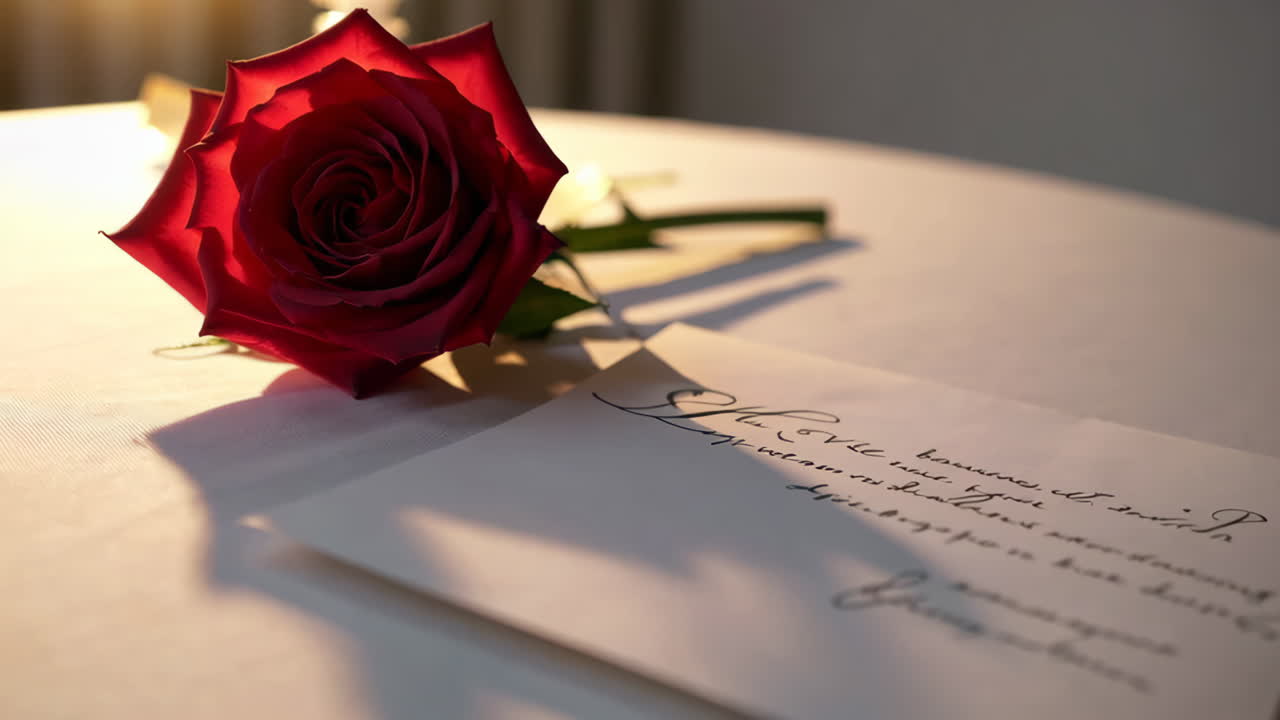 Romantic Anniversary Invitation with Red Rose