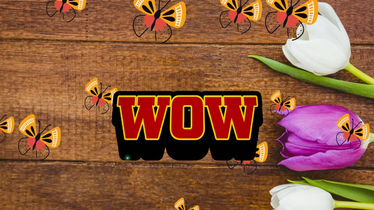 나비와 함께 디지털 추상 공간에서 와우의 애니메이션