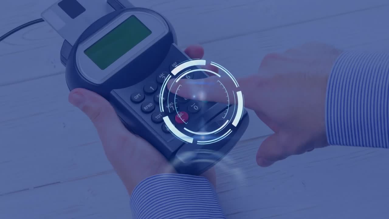 animación del escaneo de alcance sobre el terminal de pago