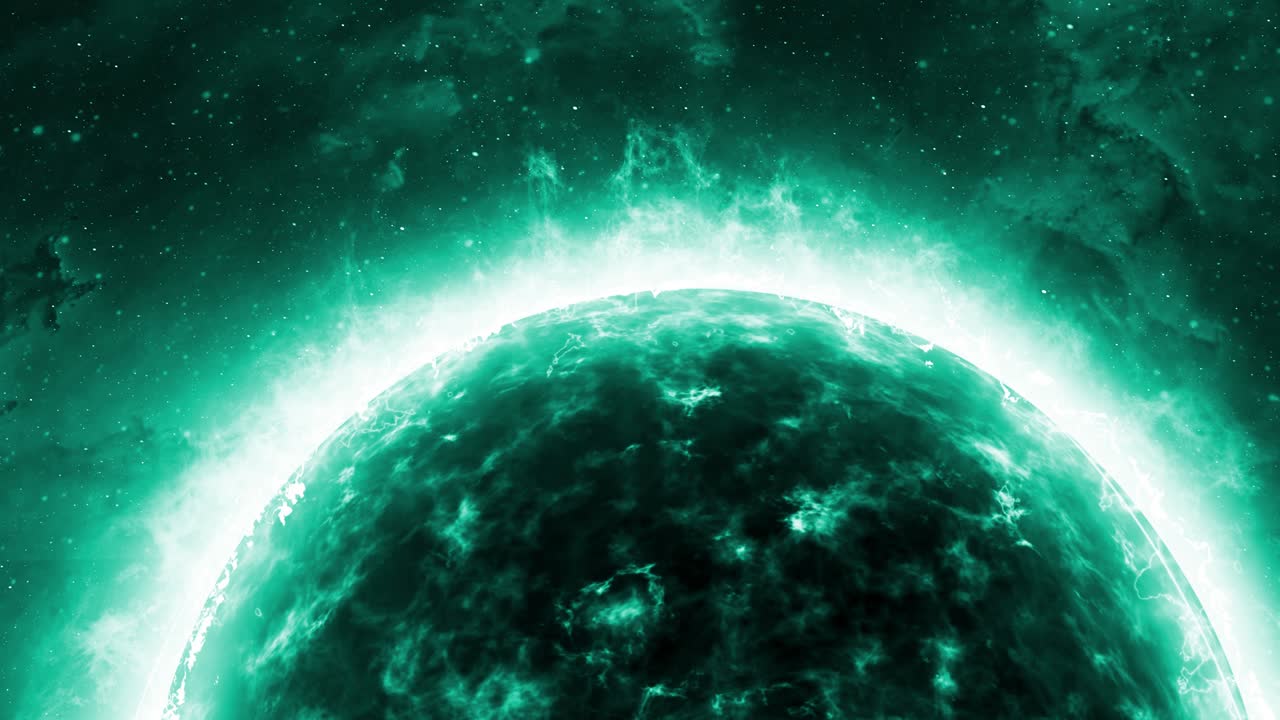 Renderização 3D 4K de alta qualidade e realista de estrela solar. Fusão de hidrogênio quente e partículas solares com fogo