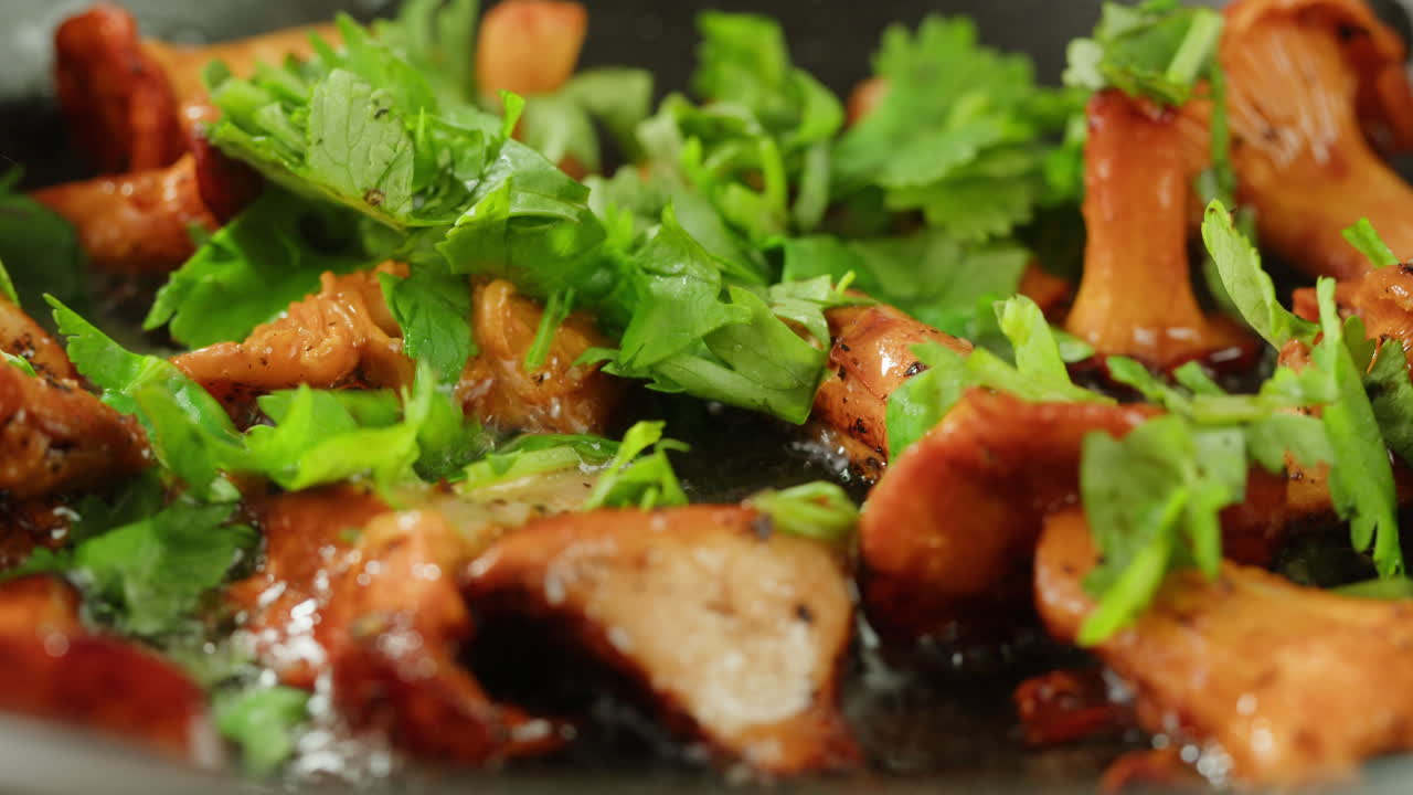 Fried Chanterelle Mushrooms with Herbs