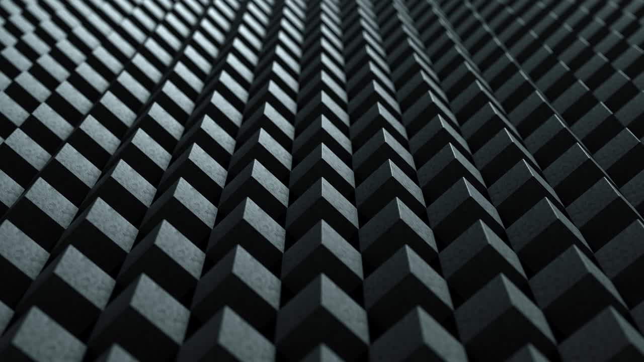 4k 배경 3d 렌더링 애니메이션 패턴 큐브 루프: 회색 큐브에서 추상적인 모션 기하학적 모양, 이소메트릭 원활한 타일 가능한 텍스처