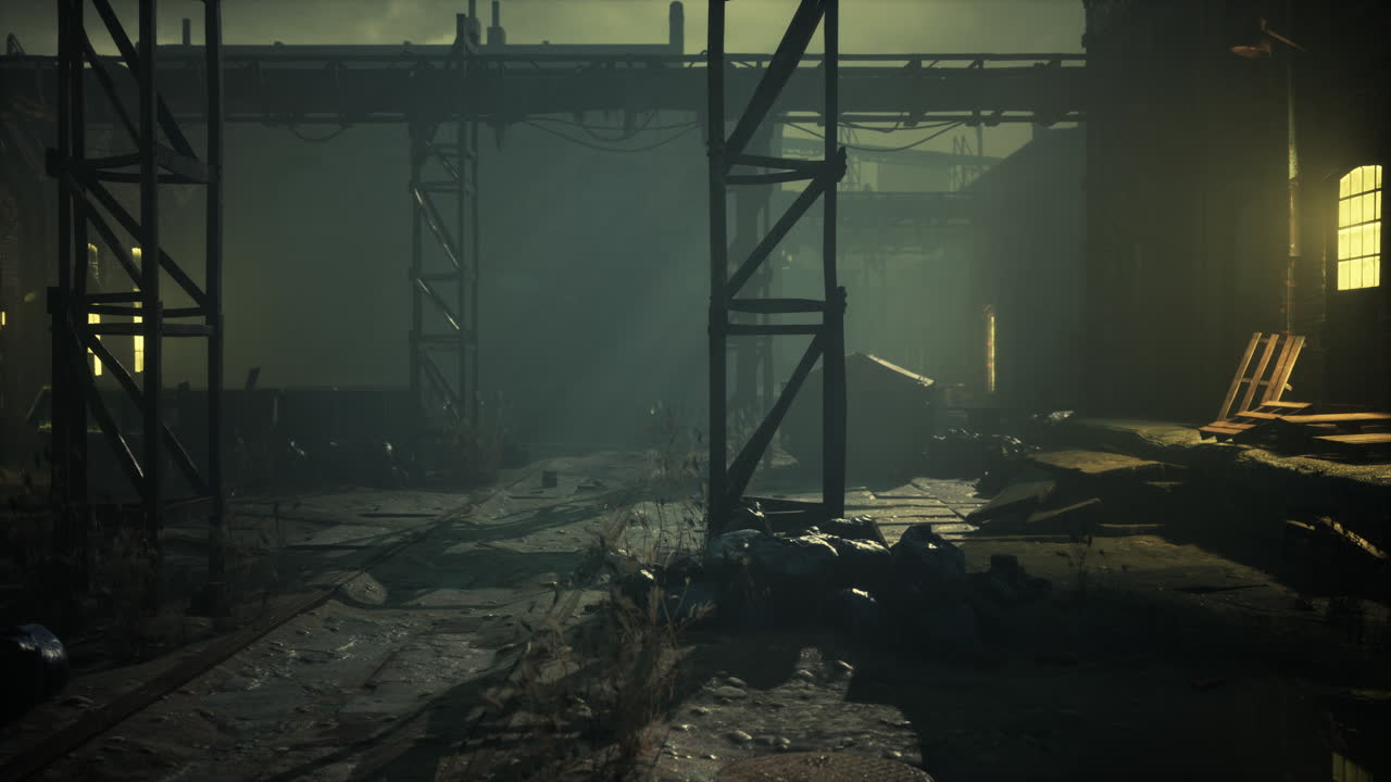 страшная заброшенная фабрика ночью