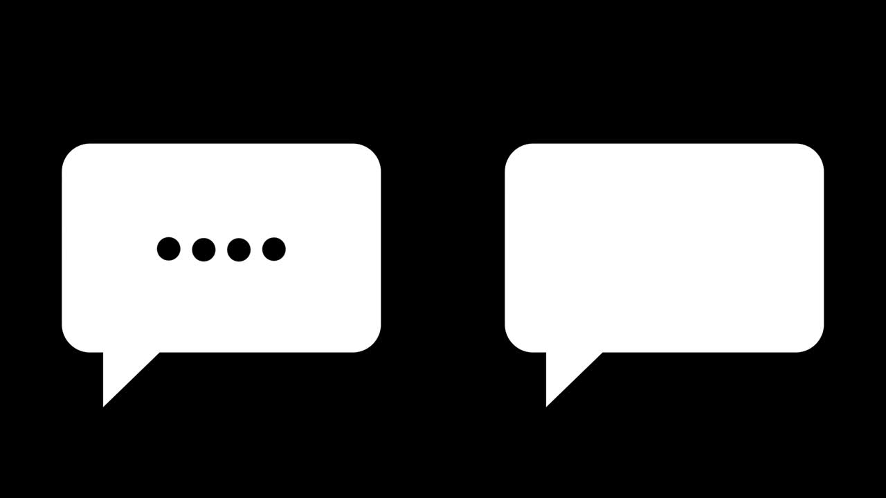 Speech bubbles, message clouds with circle loading bar animation, Alpha Channel (transparent background + Loop 4k)