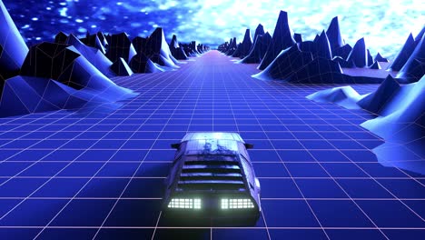 la ciudad de la noche de la onda de retro sintetizador coche vj bucle de movimiento de fondo