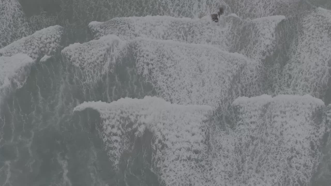 Aerial View of Ocean Waves