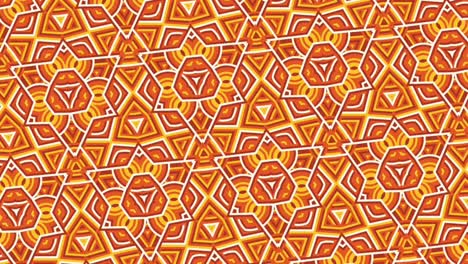 Leuchtend-Orange-Und-Gelbe-Hexagramme-Rotieren---Animation