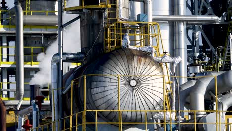 tanks and pipes of a modern chemical factory