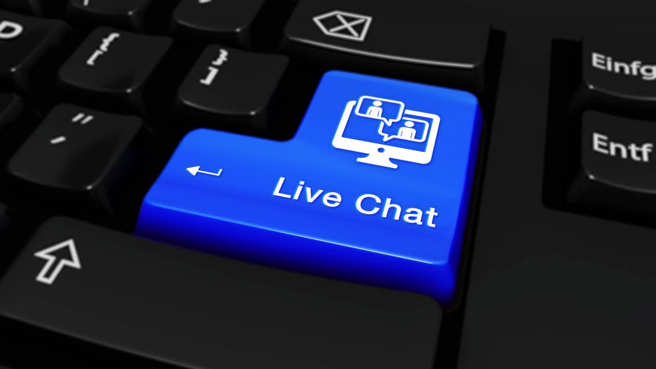 Live Chat Button on a Computer Keyboard