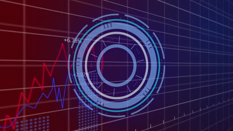 animación del escaneo del alcance y el procesamiento de datos financieros