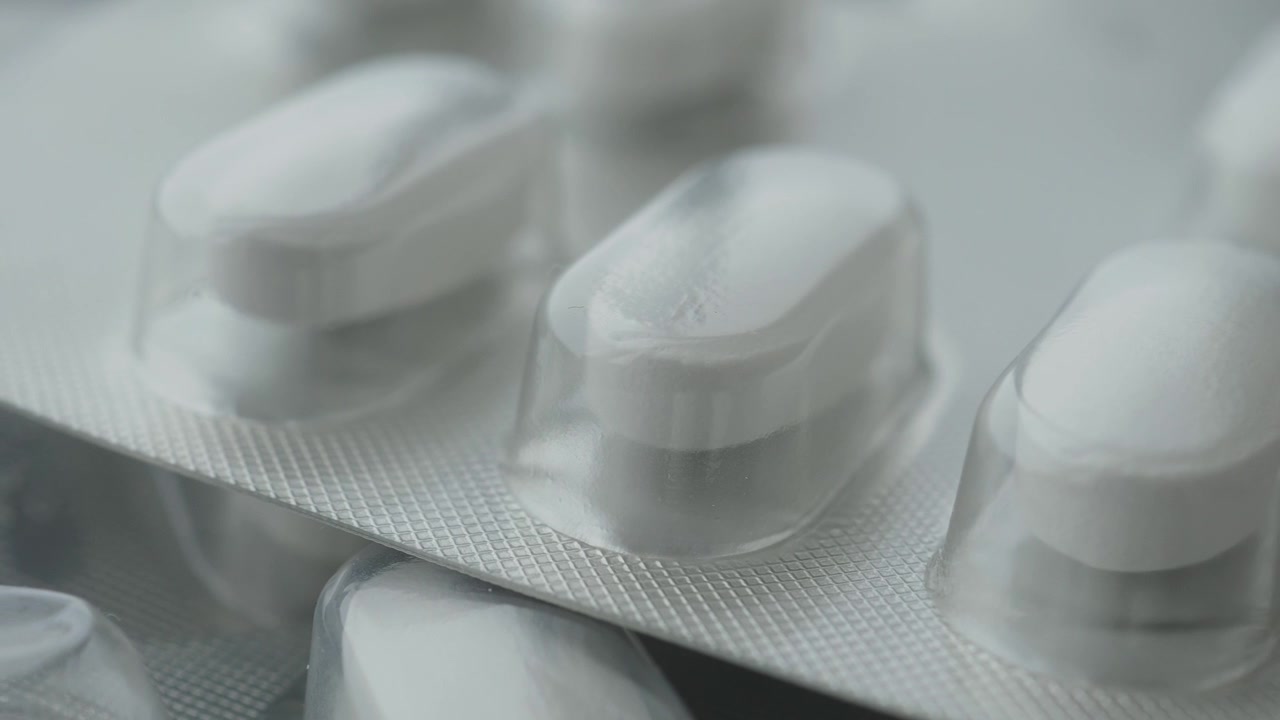Close Up of White Pills in a Blister Pack