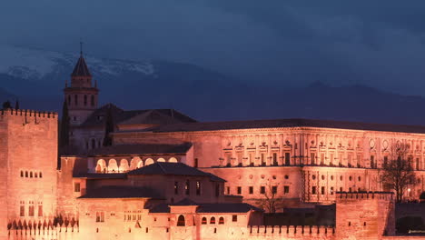 sunset with the alhambra of granada as main subject