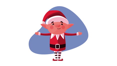 merry christmas animation with happy elf