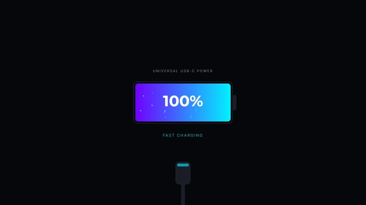 Digital Battery Charging Animation with Percentage Progress