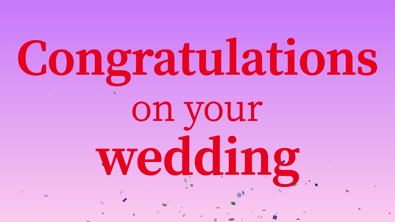 Congratulations on your wedding message text animation motion graphics