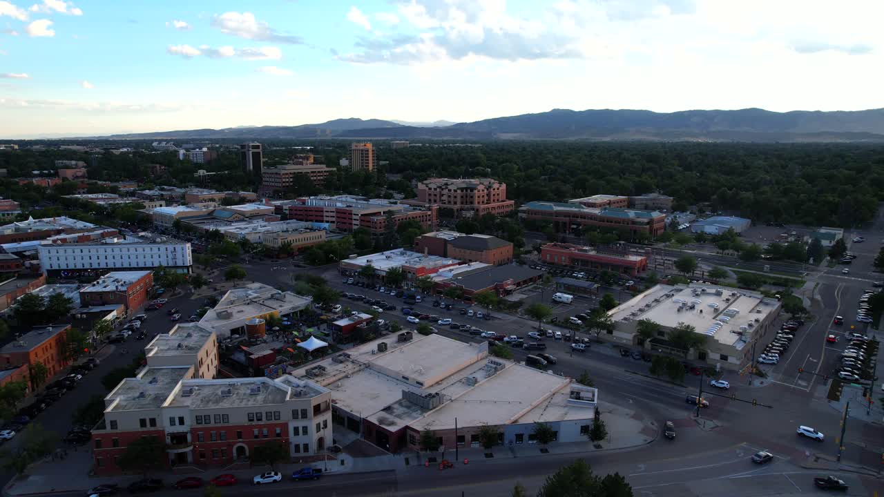 Aerial View of a Cityscape with Mountains in the Background