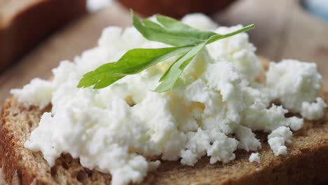 cottage cheese on toast with parsley