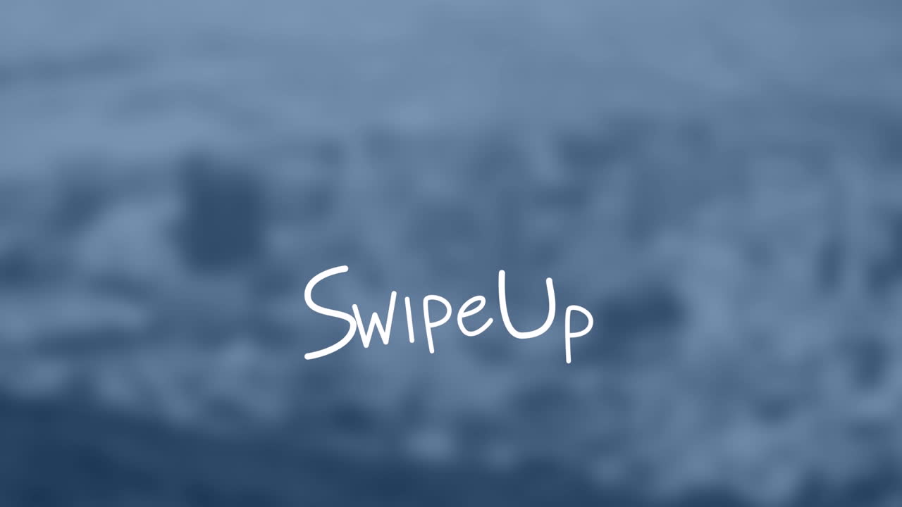 Animation of swipe up text over cityscape