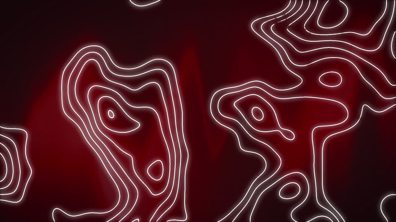 Animation of white contour lines moving on dark red background
