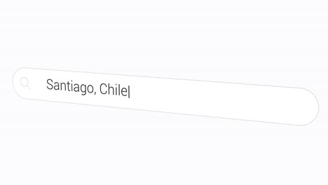 typing santiago, chile in computer search bar