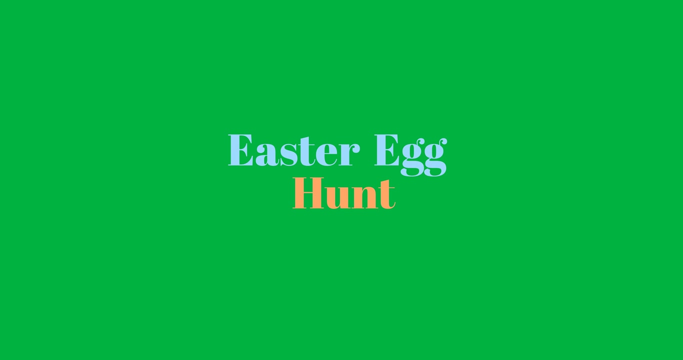 Digital animation of easter egg hunt text banner against transparent background
