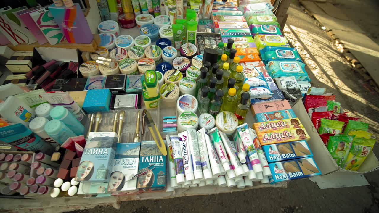 Sale of staff at the Chorsu bazaar in the old town of Tashkent Uzbekistan Central Asia.