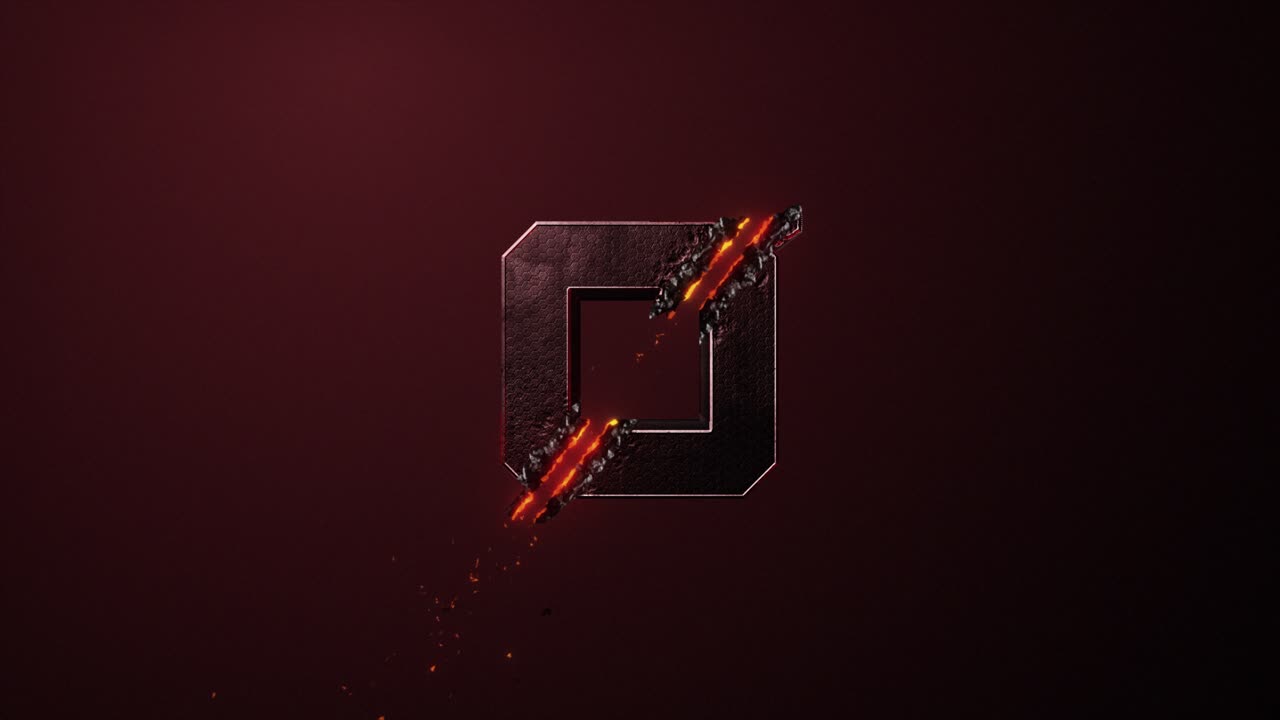 High quality 3D animated number Title Card or Chapter graphic, with hi tech sci-fi style 0 digit being zapped and sliced by a high powered laser, on a red background