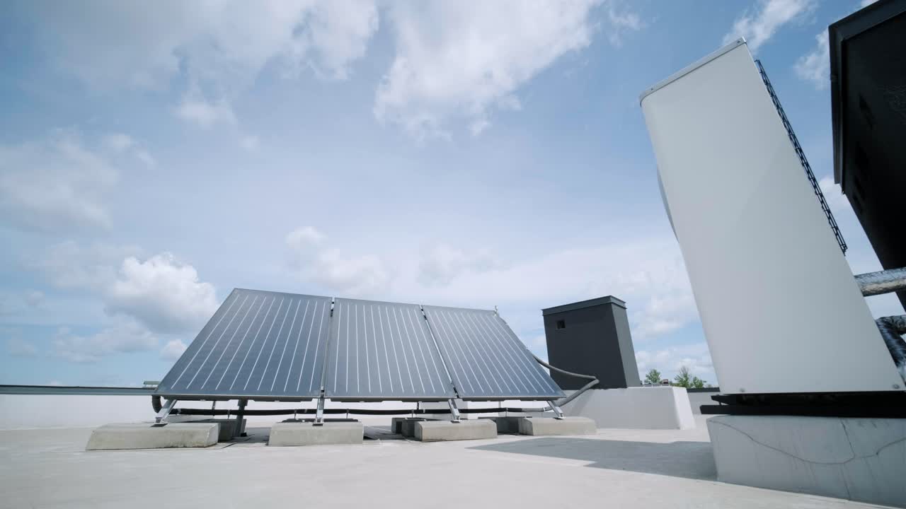 hvac - 난방, 환기 및 에어컨 시스템, 지붕에 열 프