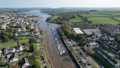 kingsbridge town devon uk drone aerial view