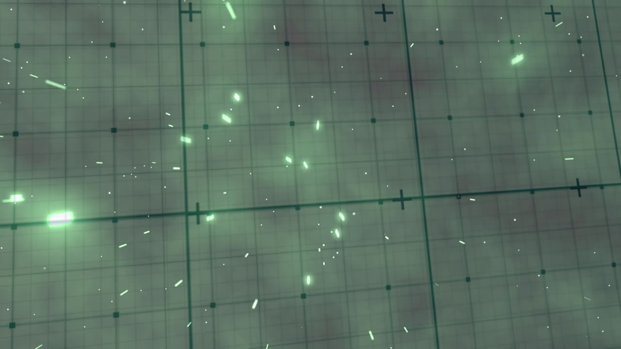 녹색 불빛으로 디지털 화면의 애니메이션