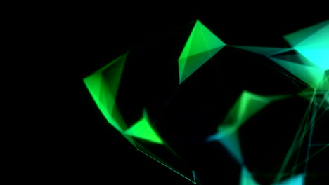 formas geométricas multicolores contra un fondo negro