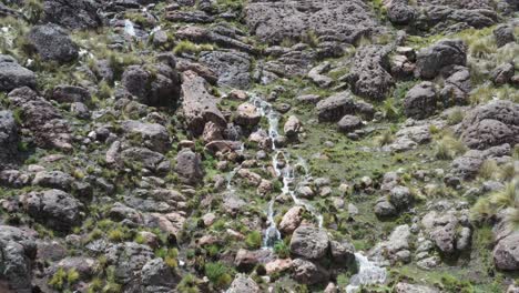 Pampas-Galeras-Waterfall-Among-Rock-Cliff-Apurimac,-Peru