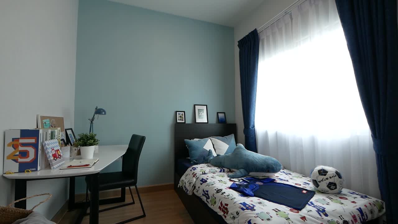 hermosa idea de decoración de dormitorio de una cama individual y hogar