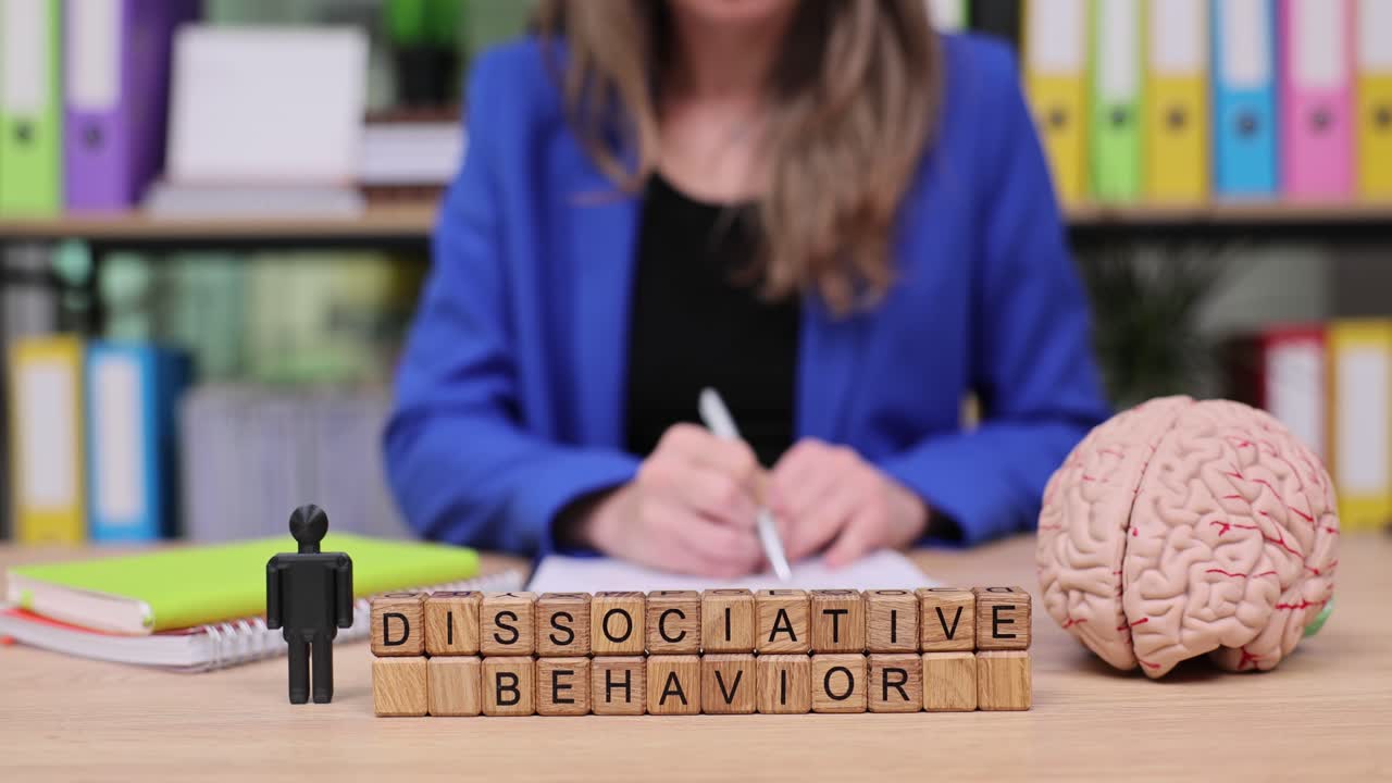 Dissociative Behavior Concept with Woman Writing