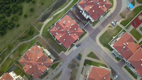 aerial of residential neighbourhood and houses suburb