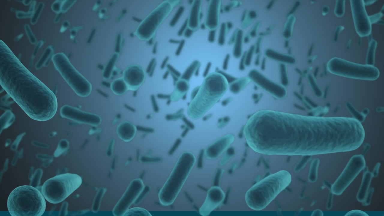 animación de las células del virus sobre un fondo negro