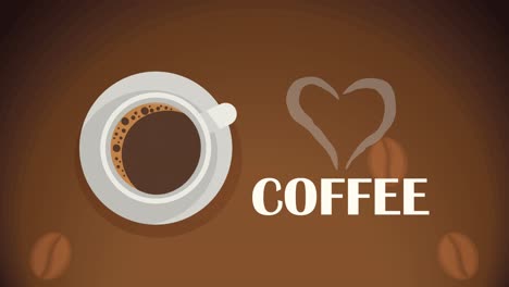 love coffee lettering with heart