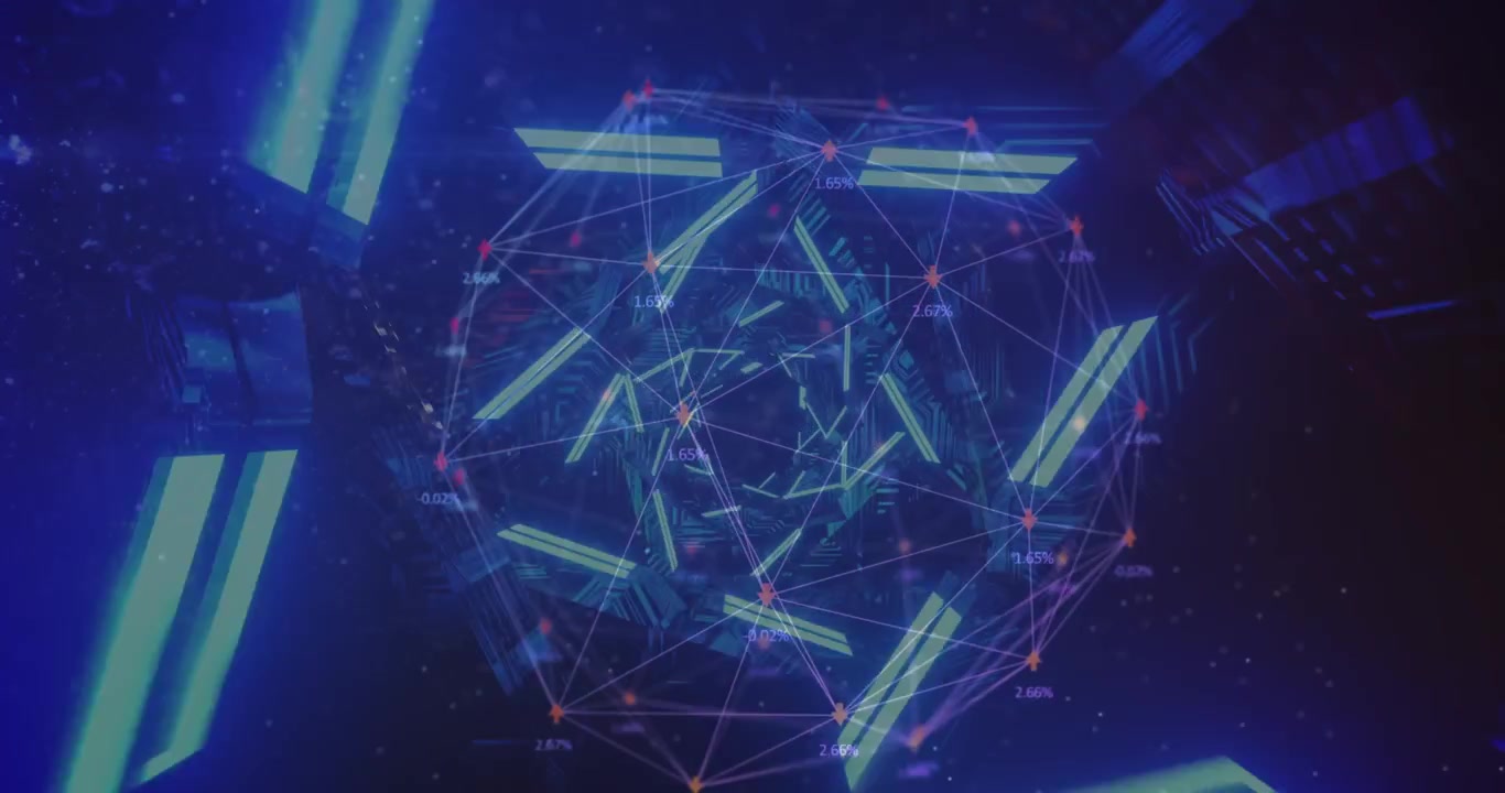 Animation of network of connections with globe and hand