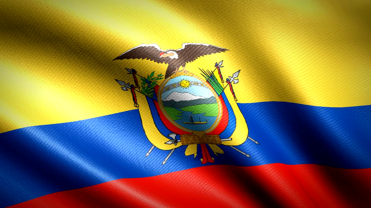 Bandiera dell'Ecuador. Animazione in loop continuo. Video 4K ad alta definizione.