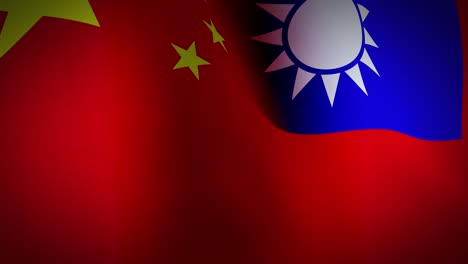 china and taiwan flags showing government aggression and disagreement.