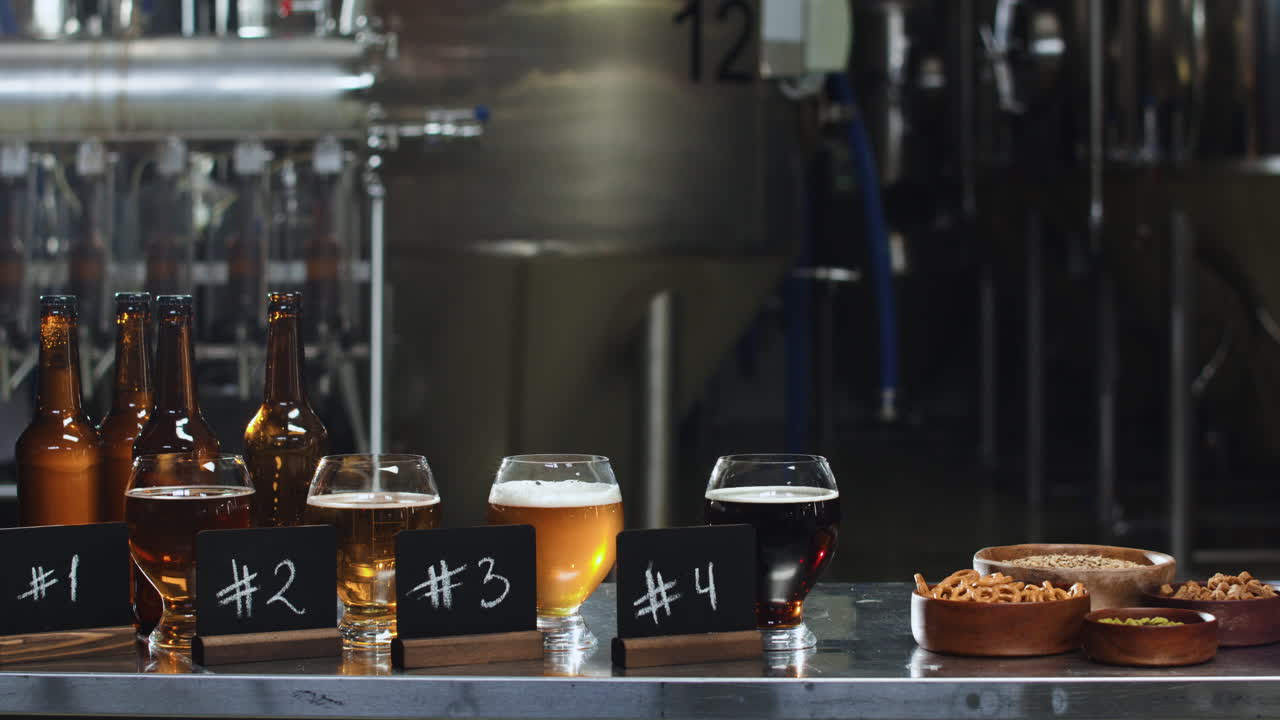 맥주 맛보기 테이블