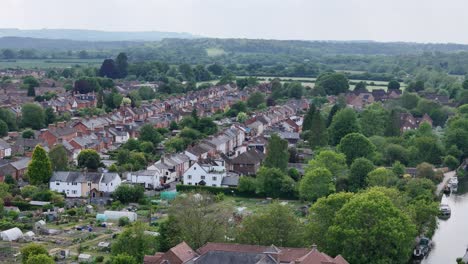 newbury berkshire england houses streets and roads drone,aerial