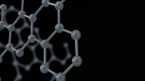 animación de micro 3d de moléculas en fondo negro