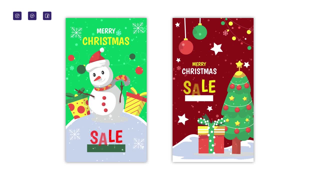 Storie di Instagram per la promozione di Natale | Modello After Effects