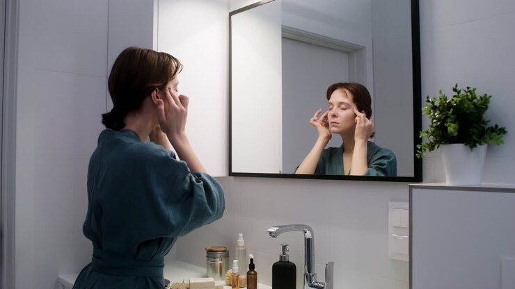 Woman in the bathroom