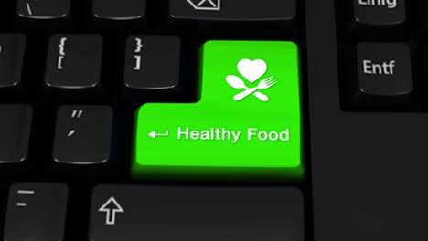 healthy food button on a computer keyboard