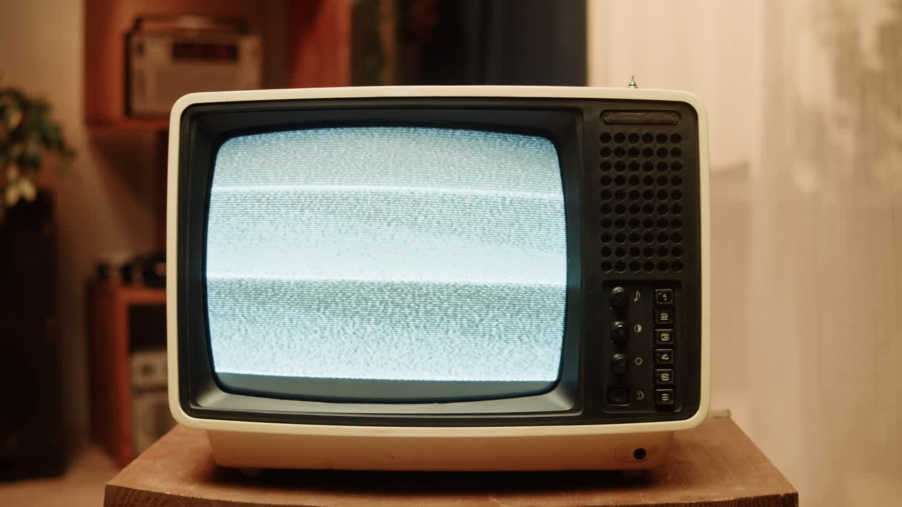 Vintage Television with Static