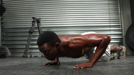 animation of data processing and statistic over strong man exercising