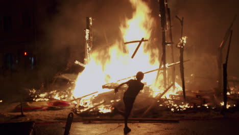 Festive-bonfires-are-lit-on-the-streets-of-Valencia-Spain