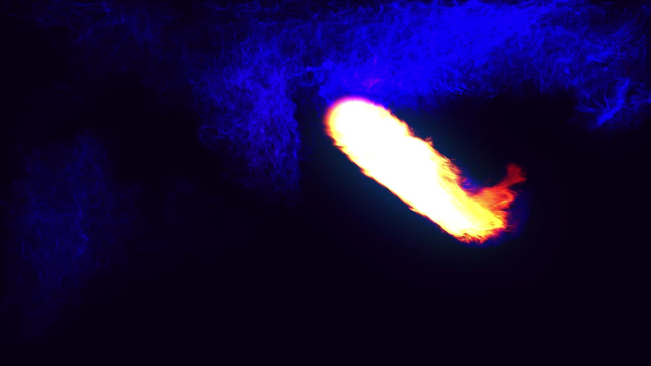 las partículas de brillo se extienden como efecto de tinta. luma mate como canal alfa. la bola emisora emite remolinos de partículas de brilla que forman rastros de luz. nube de partículas. colorido hermoso bg con partículas